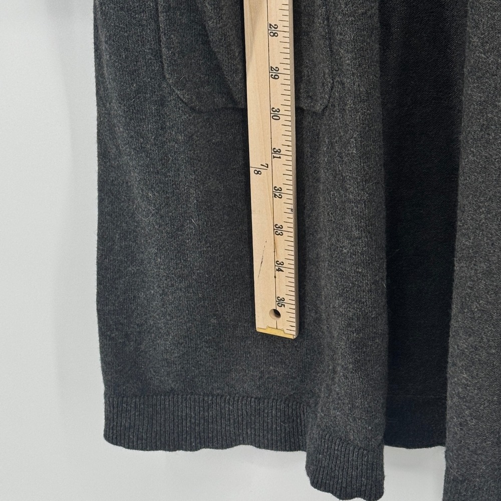 J. Jill Charcoal Gray Open Front Longline Cardigan Sweater XL Petite Pockets - Picture 6 of 6